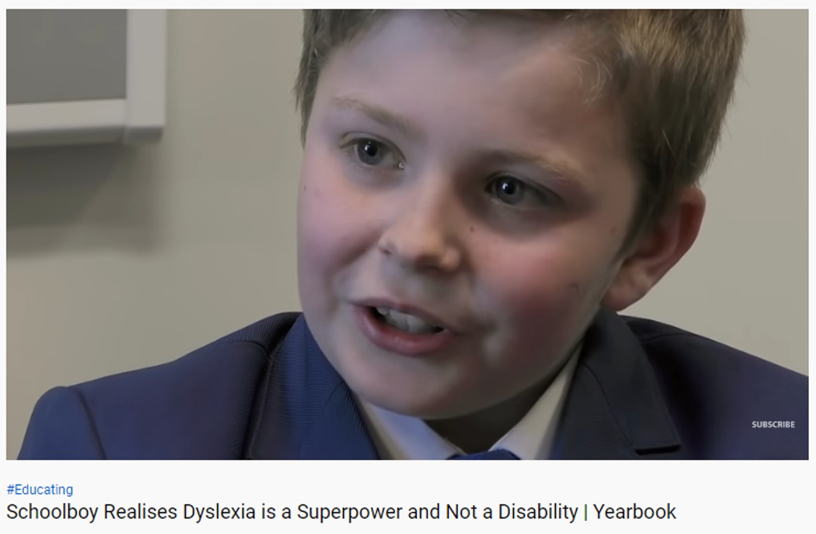 Still from the video 'Dyslexia is my Superpower'